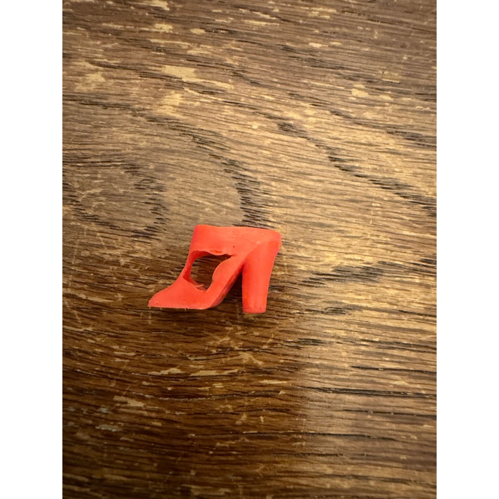Vintage Barbie Single Red High Heel Shoe Replacement Mattel Doll Accessory